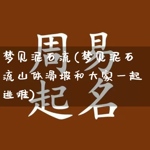 梦见泥石流(梦见泥石流山体滑坡和大家一起逃难)_https://www.dao-sheng-yuan.com_易经_第1张