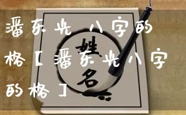 潘东光 八字的格【潘东光八字的格】_https://www.dao-sheng-yuan.com_八字_第1张