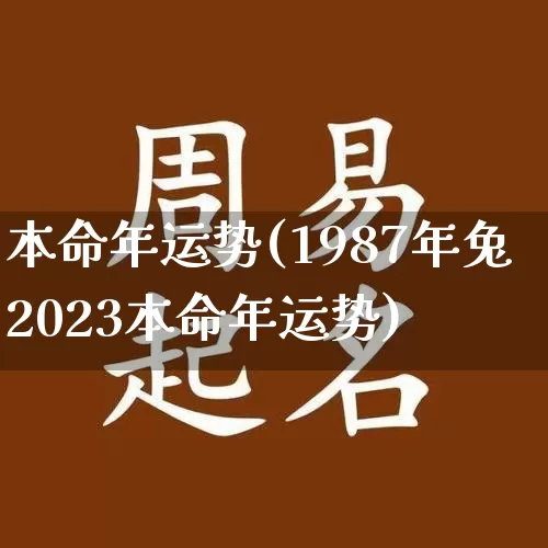 本命年运势(1987年兔2023本命年运势)_https://www.dao-sheng-yuan.com_起名_第1张