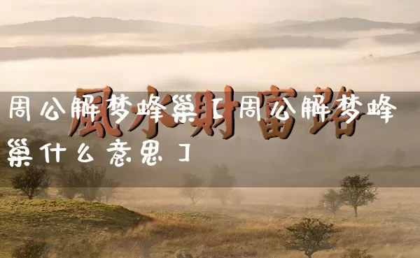 周公解梦蜂巢【周公解梦蜂巢什么意思】_https://www.dao-sheng-yuan.com_起名_第1张