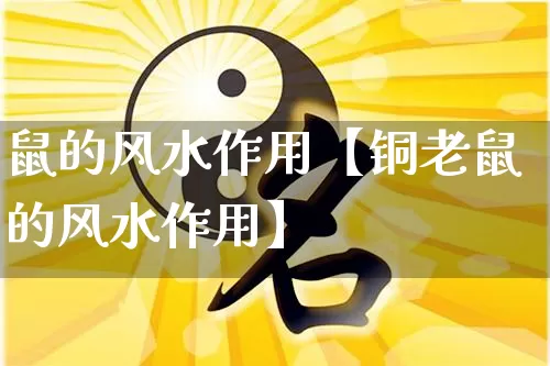 鼠的风水作用【铜老鼠的风水作用】_https://www.dao-sheng-yuan.com_八字_第1张