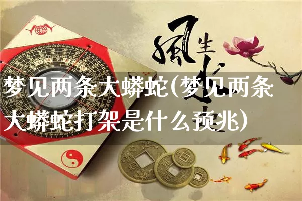 梦见两条大蟒蛇(梦见两条大蟒蛇打架是什么预兆)_https://www.dao-sheng-yuan.com_八字_第1张