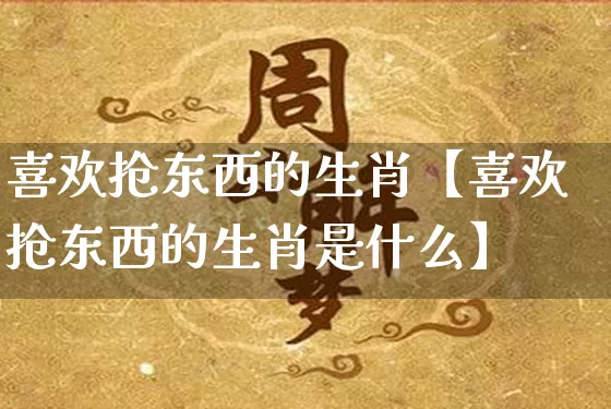 喜欢抢东西的生肖【喜欢抢东西的生肖是什么】_https://www.dao-sheng-yuan.com_道源国学_第1张