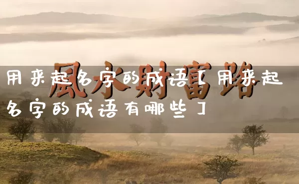 用来起名字的成语【用来起名字的成语有哪些】_https://www.dao-sheng-yuan.com_生肖属相_第1张