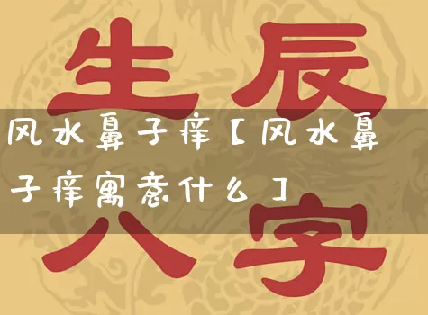 风水鼻子痒【风水鼻子痒寓意什么】_https://www.dao-sheng-yuan.com_道源国学_第1张