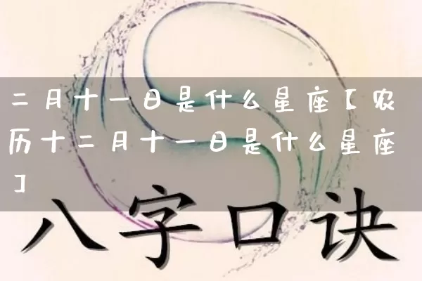 二月十一日是什么星座【农历十二月十一日是什么星座】_https://www.dao-sheng-yuan.com_生肖属相_第1张