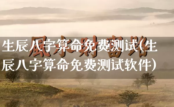 生辰八字算命免费测试(生辰八字算命免费测试软件)_https://www.dao-sheng-yuan.com_算命_第1张