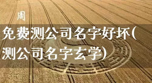 免费测公司名字好坏(测公司名字玄学)_https://www.dao-sheng-yuan.com_十二星座_第1张