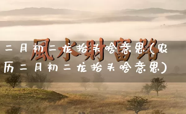 二月初二龙抬头啥意思(农历二月初二龙抬头啥意思)_https://www.dao-sheng-yuan.com_五行_第1张