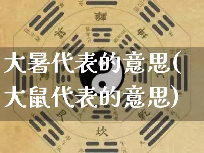 大暑代表的意思(大鼠代表的意思)_https://www.dao-sheng-yuan.com_生肖属相_第1张