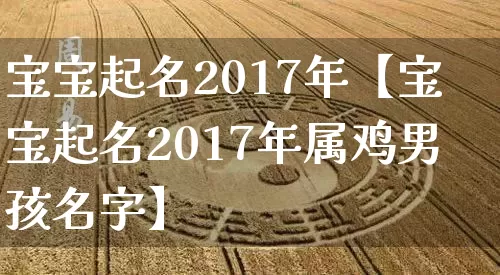 宝宝起名2017年【宝宝起名2017年属鸡男孩名字】_https://www.dao-sheng-yuan.com_算命_第1张