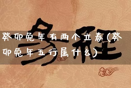 癸卯兔年有两个立春(癸卯兔年五行属什么)_https://www.dao-sheng-yuan.com_周公解梦_第1张