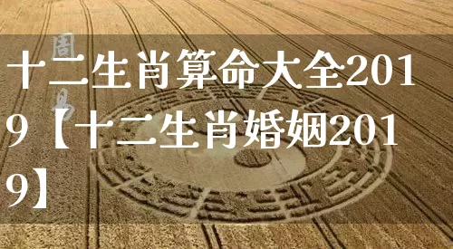 十二生肖算命大全2019【十二生肖婚姻2019】_https://www.dao-sheng-yuan.com_五行_第1张