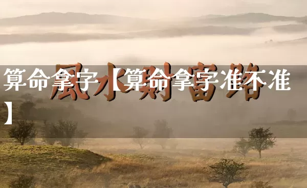 算命拿字【算命拿字准不准】_https://www.dao-sheng-yuan.com_五行_第1张