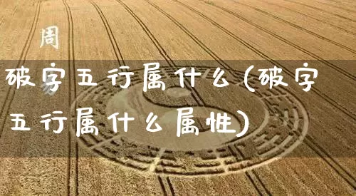 破字五行属什么(破字五行属什么属性)_https://www.dao-sheng-yuan.com_生肖属相_第1张