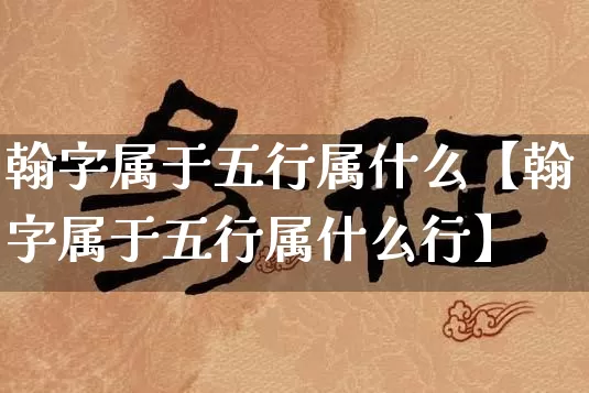 翰字属于五行属什么【翰字属于五行属什么行】_https://www.dao-sheng-yuan.com_道源国学_第1张