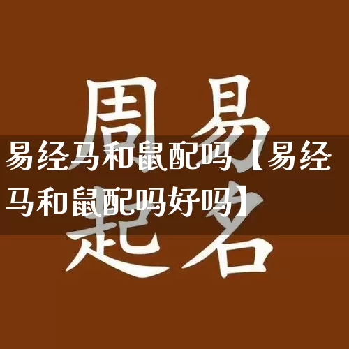 易经马和鼠配吗【易经马和鼠配吗好吗】_https://www.dao-sheng-yuan.com_五行_第1张