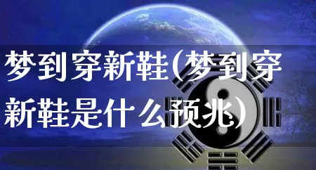 梦到穿新鞋(梦到穿新鞋是什么预兆)_https://www.dao-sheng-yuan.com_五行_第1张