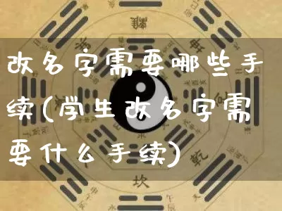 改名字需要哪些手续(学生改名字需要什么手续)_https://www.dao-sheng-yuan.com_起名_第1张