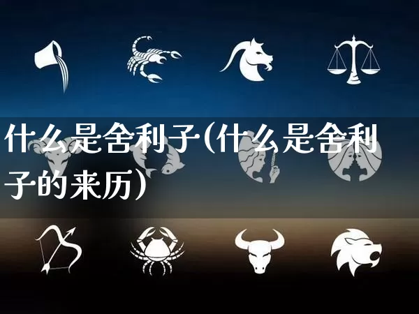 什么是舍利子(什么是舍利子的来历)_https://www.dao-sheng-yuan.com_十二星座_第1张