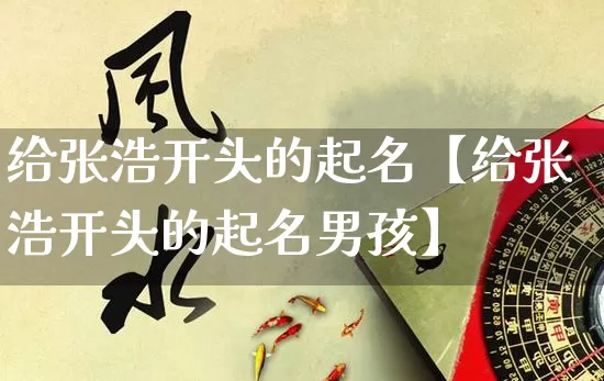 给张浩开头的起名【给张浩开头的起名男孩】_https://www.dao-sheng-yuan.com_起名_第1张