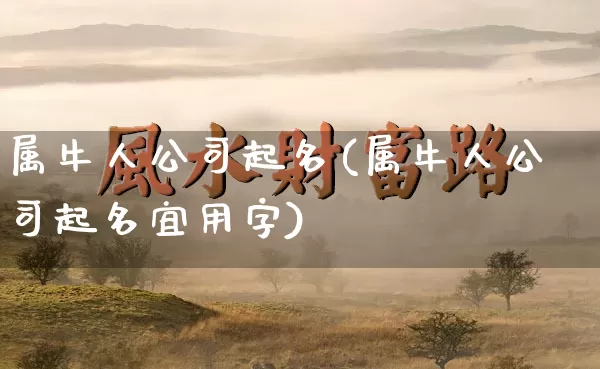 属牛人公司起名(属牛人公司起名宜用字)_https://www.dao-sheng-yuan.com_五行_第1张