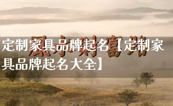 定制家具品牌起名【定制家具品牌起名大全】_https://www.dao-sheng-yuan.com_起名_第1张