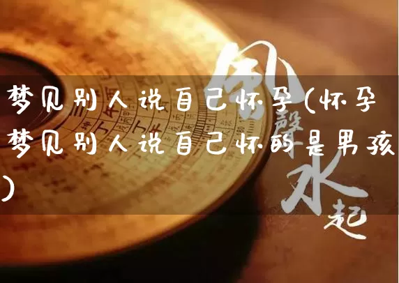 梦见别人说自己怀孕(怀孕梦见别人说自己怀的是男孩)_https://www.dao-sheng-yuan.com_道源国学_第1张