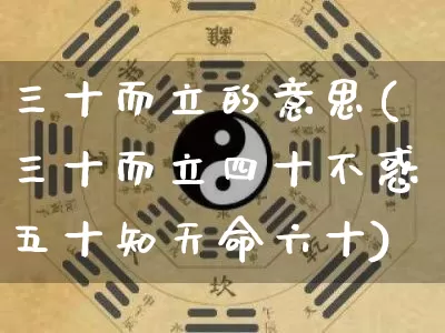 三十而立的意思(三十而立四十不惑五十知天命六十)_https://www.dao-sheng-yuan.com_五行_第1张