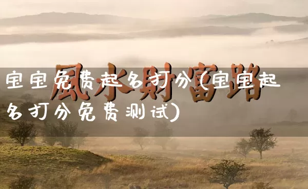 宝宝免费起名打分(宝宝起名打分免费测试)_https://www.dao-sheng-yuan.com_八字_第1张