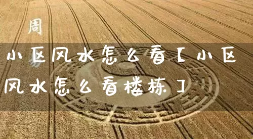 小区风水怎么看【小区风水怎么看楼栋】_https://www.dao-sheng-yuan.com_风水_第1张