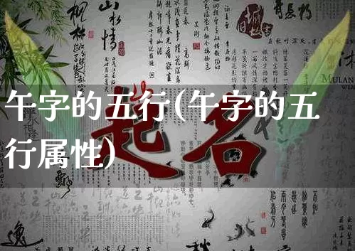 午字的五行(午字的五行属性)_https://www.dao-sheng-yuan.com_五行_第1张