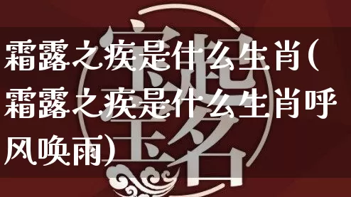 霜露之疾是什么生肖(霜露之疾是什么生肖呼风唤雨)_https://www.dao-sheng-yuan.com_生肖属相_第1张