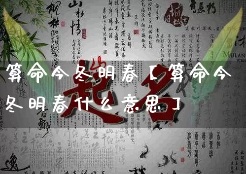 算命今冬明春【算命今冬明春什么意思】_https://www.dao-sheng-yuan.com_十二星座_第1张