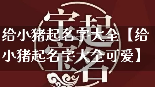 给小猪起名字大全【给小猪起名字大全可爱】_https://www.dao-sheng-yuan.com_起名_第1张