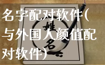 名字配对软件(与外国人颜值配对软件)_https://www.dao-sheng-yuan.com_道源国学_第1张