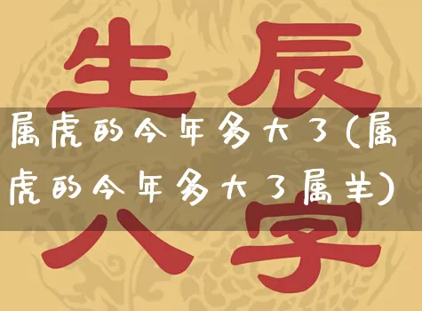 属虎的今年多大了(属虎的今年多大了属羊)_https://www.dao-sheng-yuan.com_十二星座_第1张