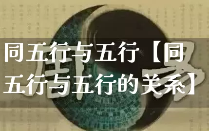 同五行与五行【同五行与五行的关系】_https://www.dao-sheng-yuan.com_易经_第1张