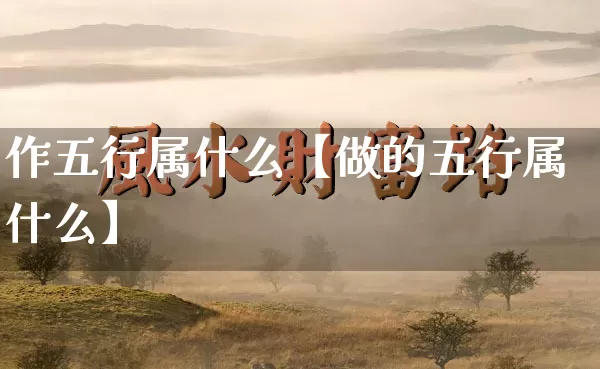 作五行属什么【做的五行属什么】_https://www.dao-sheng-yuan.com_八字_第1张
