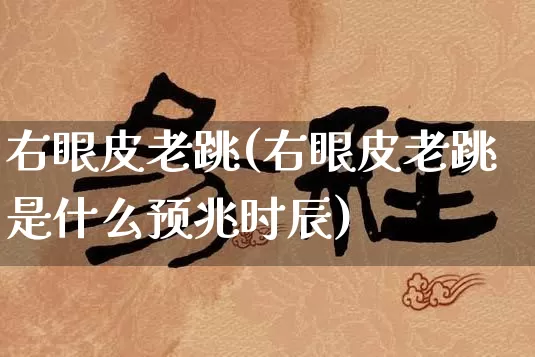 右眼皮老跳(右眼皮老跳是什么预兆时辰)_https://www.dao-sheng-yuan.com_八字_第1张
