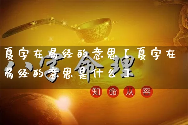 夏字在易经的意思【夏字在易经的意思是什么】_https://www.dao-sheng-yuan.com_道源国学_第1张