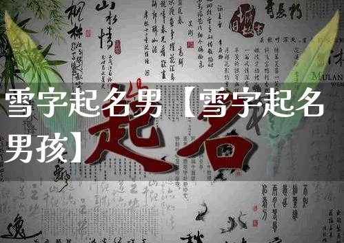 雪字起名男【雪字起名男孩】_https://www.dao-sheng-yuan.com_易经_第1张