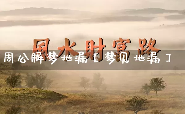 周公解梦地漏【梦见地漏】_https://www.dao-sheng-yuan.com_算命_第1张
