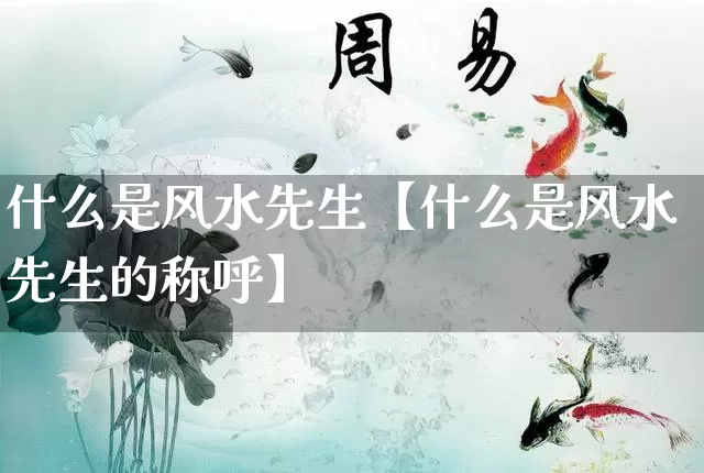 什么是风水先生【什么是风水先生的称呼】_https://www.dao-sheng-yuan.com_易经_第1张