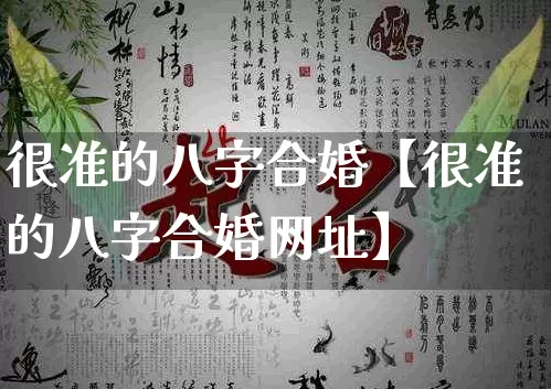 很准的八字合婚【很准的八字合婚网址】_https://www.dao-sheng-yuan.com_八字_第1张