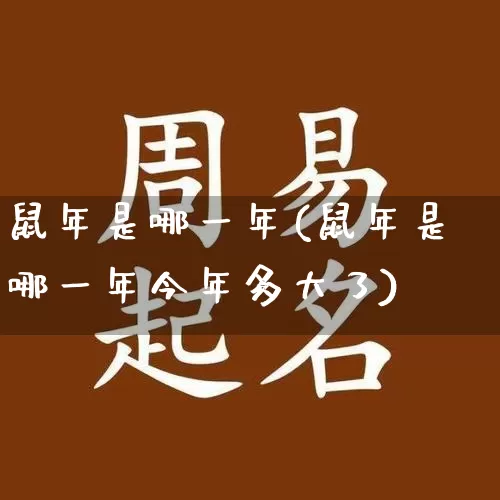 鼠年是哪一年(鼠年是哪一年今年多大了)_https://www.dao-sheng-yuan.com_八字_第1张
