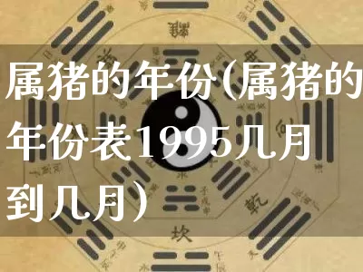 属猪的年份(属猪的年份表1995几月到几月)_https://www.dao-sheng-yuan.com_风水_第1张