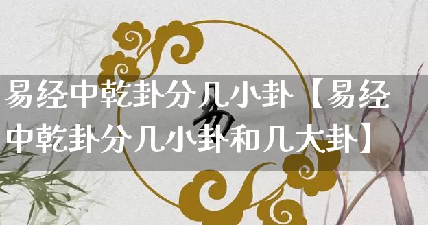 易经中乾卦分几小卦【易经中乾卦分几小卦和几大卦】_https://www.dao-sheng-yuan.com_五行_第1张