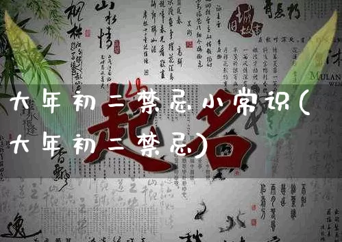 大年初二禁忌小常识(大年初二禁忌)_https://www.dao-sheng-yuan.com_易经_第1张