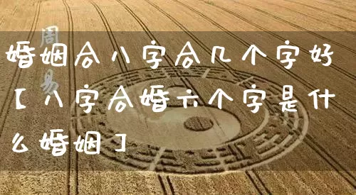 婚姻合八字合几个字好【八字合婚六个字是什么婚姻】_https://www.dao-sheng-yuan.com_八字_第1张